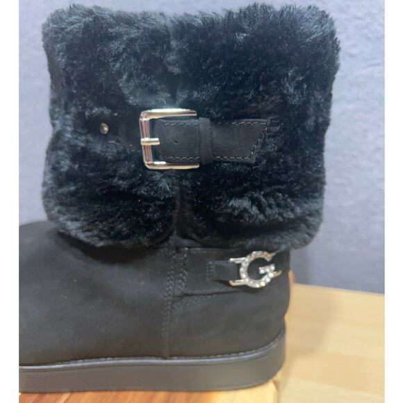 GBG Los Angeles Womens GGALEYA Faux Suede Winter Ankle Boots Size 7.5M Black - Picture 3 of 7